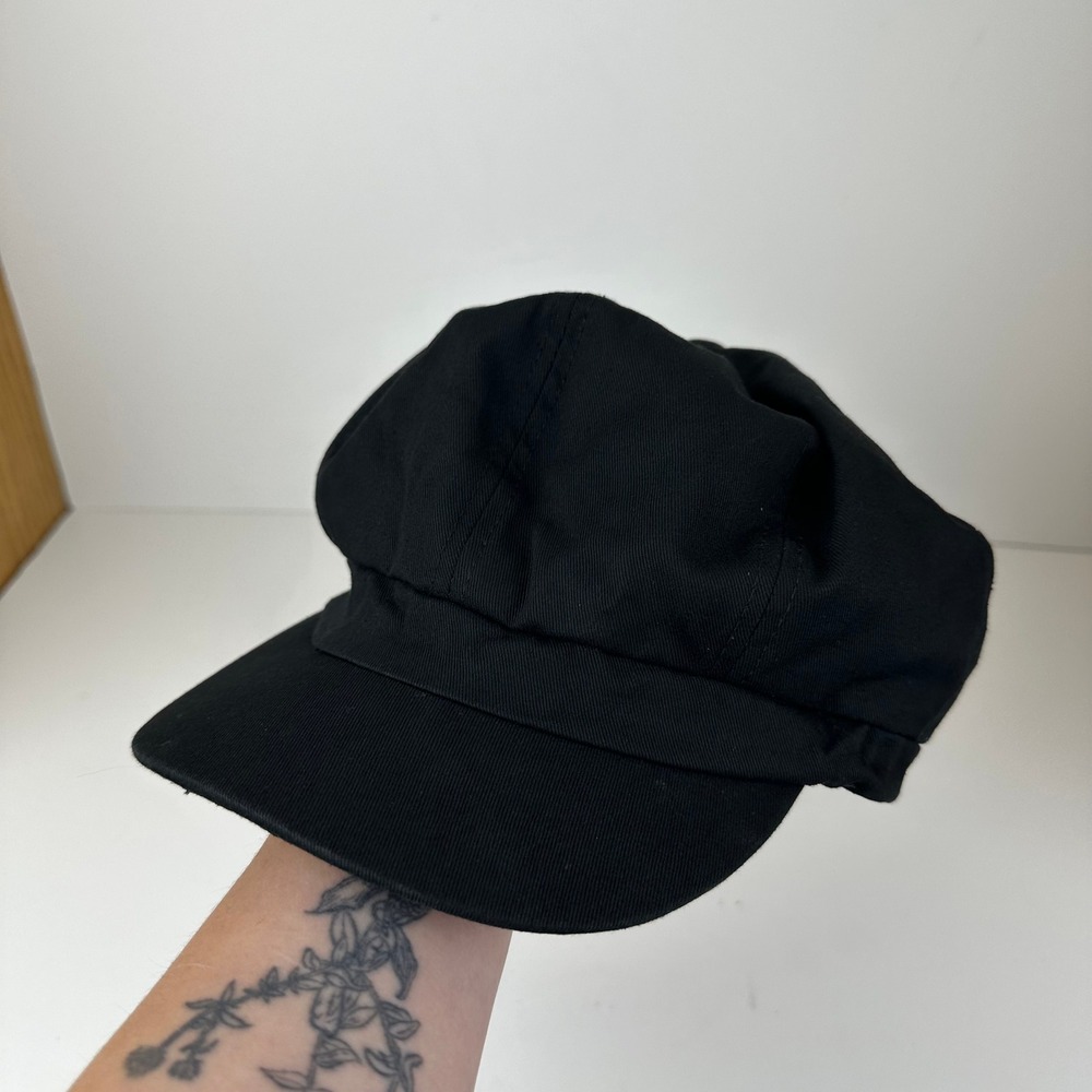 Something Special Black Cotton Newsboy Baker Boy Cabbie Hat Slouchy Cap